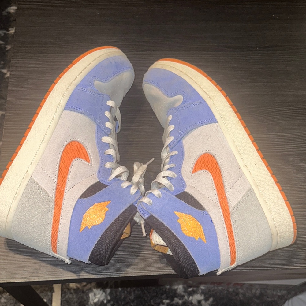 Jordan 1 CMFT  ZOOM AIR Nike High-Top Sneakers in Lavender, Orange, and White - Picture 3 of 6